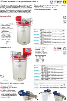 Купить Оборудование для кремования меда 100л  400В) с автоматом W20080NT по цене 106 990 руб. руб.